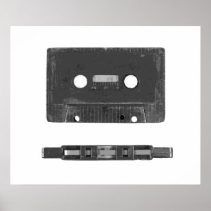 Affiche cassette audio rétro