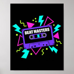 Affiche Cassette audio violet rétro vintage hip hop 80s Pu