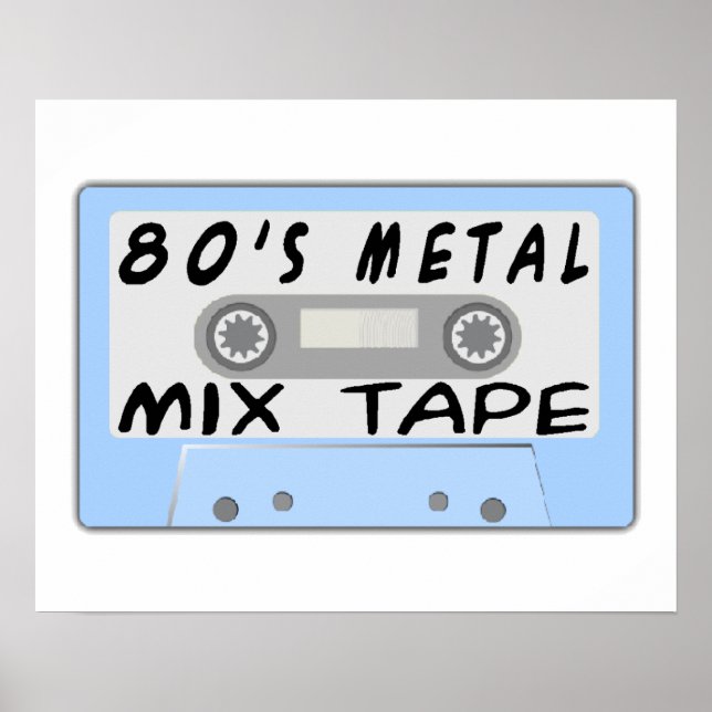 Affiche Cassette de bande Mix Métal des années 80 (Devant)
