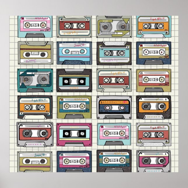 Affiche Cassette de musique rétro : Icône nostalgique (Devant)