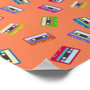 Affiche Cassette Rétro Vintage Amoureux Bande Mixte Coloré