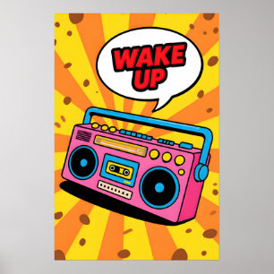 Affiche Cassette Rose des Années 80 Art Pop