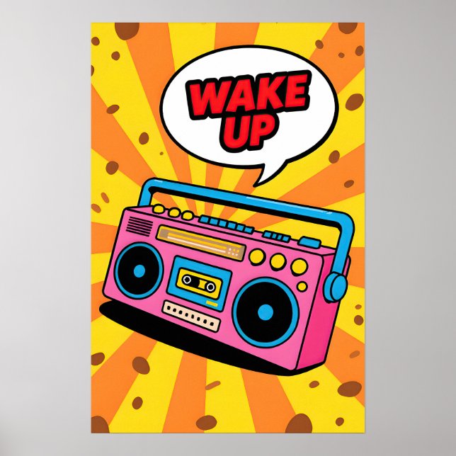 Affiche Cassette Rose des Années 80  Art Pop (Devant)