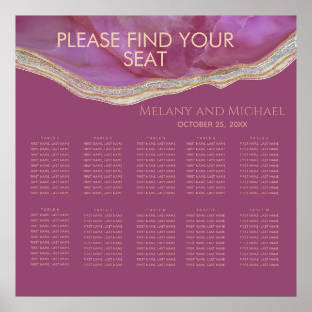 Affiche Cassis chic agate romantique élégant (Devant)