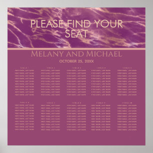 Affiche Cassis rose marbre d'or romantique élégant