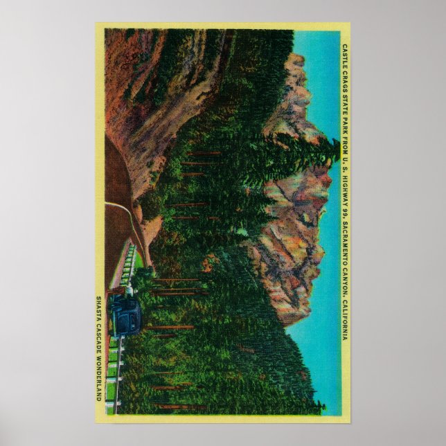 Affiche Castle Crags State Park de US 99 (Devant)