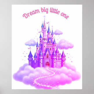 Affiche Castle Princess rose et violet, Citation pour fill