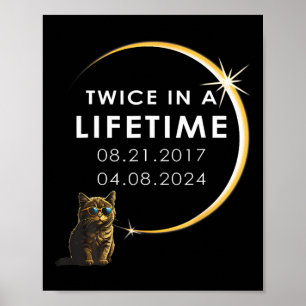 Affiche Cat 2024 Éclipse Solaire Totale Deux Fois Dans Une