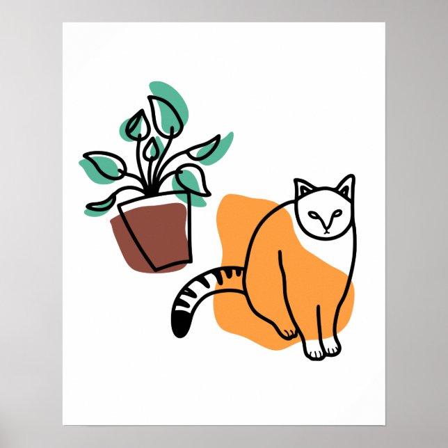 Affiche Cat and the plant (Devant)
