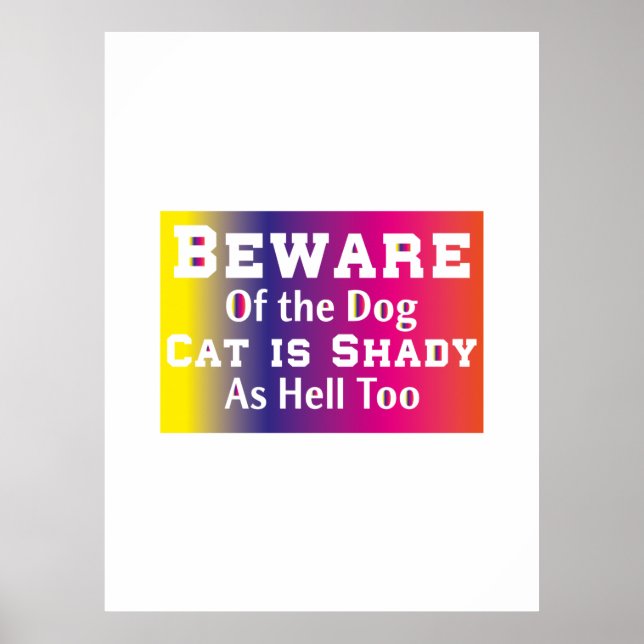 Affiche Cat Art Beware Of The Dog (Devant)