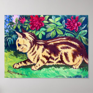 Affiche Cat au Flower Garden, Louis Wain