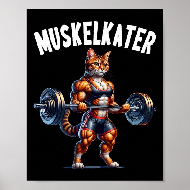 Affiche Cat Barbell Design For Bodybuilders Bodybuilding  (Devant)