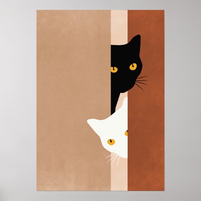 Affiche  cat black and white (Devant)