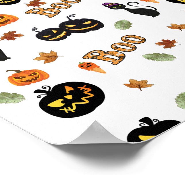 Affiche Cat Boo Halloween (Coin)