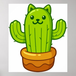 Affiche Cat cactus catcus
