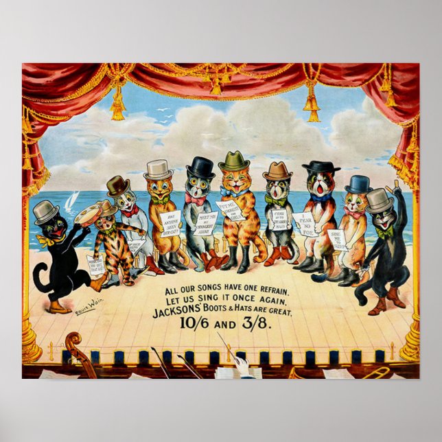 Affiche Cat Chorus, Louis Wain (Devant)