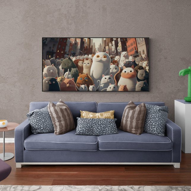 Affiche Cat City Cartoon Crowd (Créateur téléchargé)