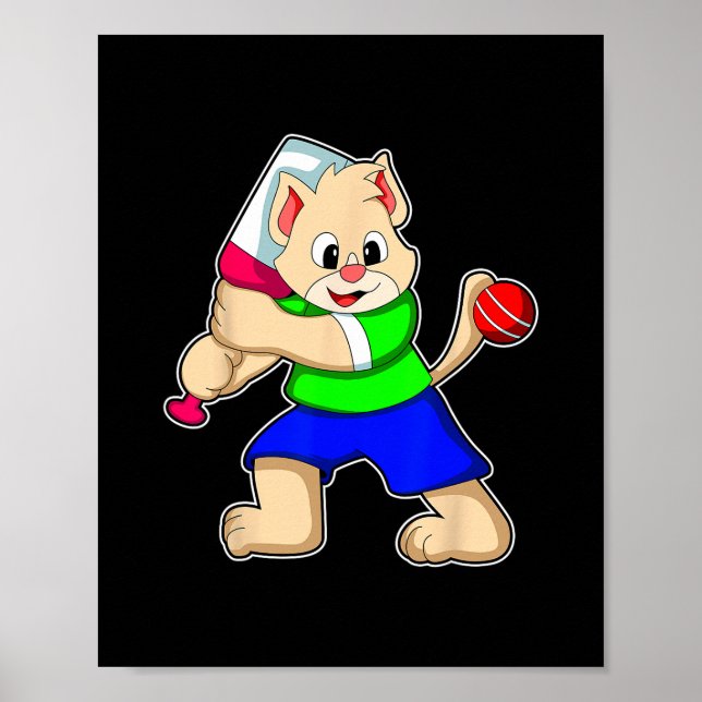 Affiche Cat Cricket Cricket T Sports  (Devant)