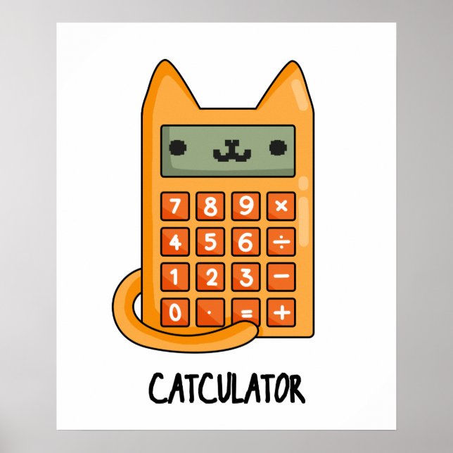 Affiche Cat-culator Funny Calculator Pun (Devant)