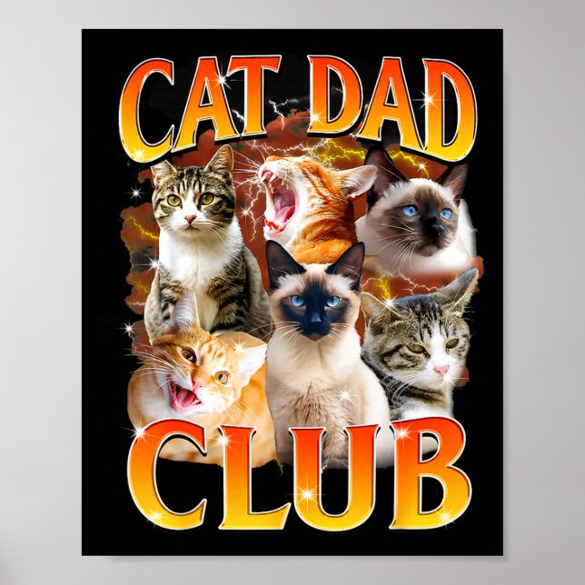 Affiche Cat Dad Club Funny Life Is Better With Cats Father (Devant)