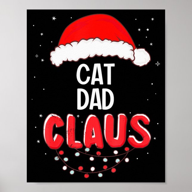 Affiche Cat Dad Santa Claus Christmas Matching Costume For (Devant)