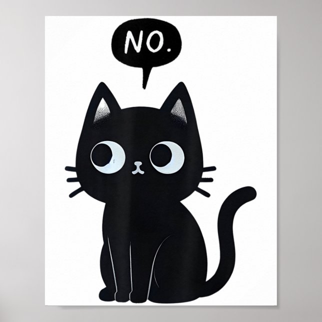Affiche Cat dit pas drôle Chat noir (Devant)