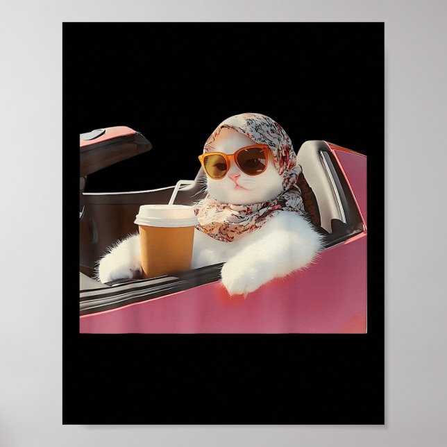 Affiche Cat Driving Meme Rage Is Consuming Me Silly Humor  (Devant)