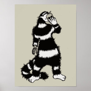 Affiche Cat éffrayant Créateur Squelette Masque crâne main