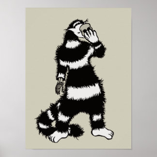 Affiche Cat éffrayant Créateur Squelette Masque crâne main