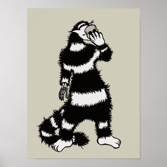 Affiche Cat éffrayant Créateur Squelette Masque crâne main (Devant)