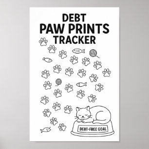Affiche Cat Empreintes de pattes Savings Challenge Tracker