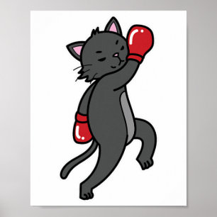 Affiche Cat fait la boxe