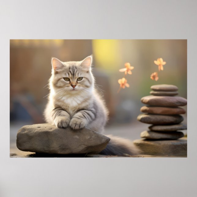 Affiche Cat Furry Animal animal de compagnie paisible (Devant)