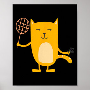 Affiche Cat Graphic Badminton Player Navette Sports Smash