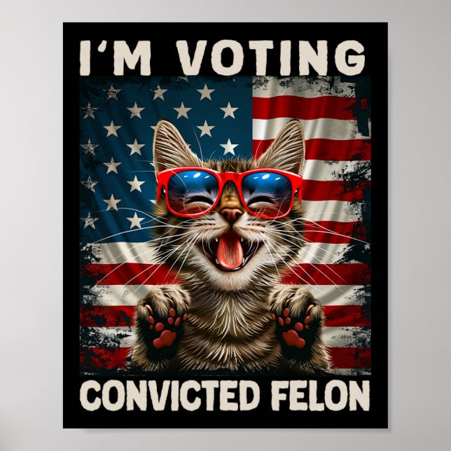 Affiche Cat I'm Voting Condamné Felon (Devant)