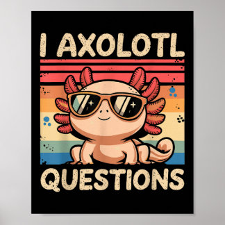 Affiche Cat Kids Funny I Axolotl Questions
