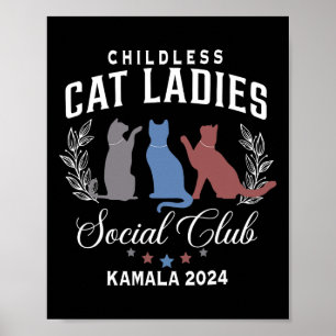 Affiche Cat Ladies For Kamala Harris Election 2024