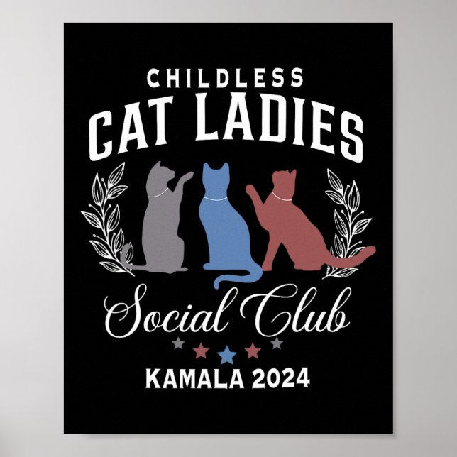 Affiche Cat Ladies For Kamala Harris Election 2024 (Devant)
