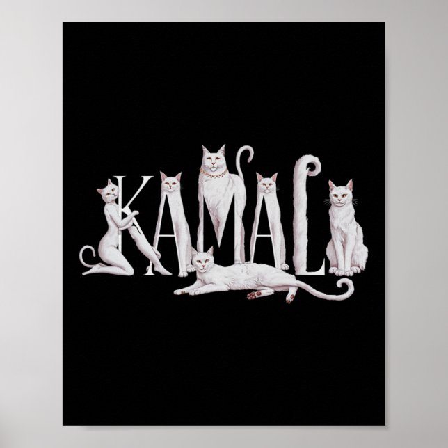 Affiche Cat Lettering Art - Kamala Harris 2024 (Devant)