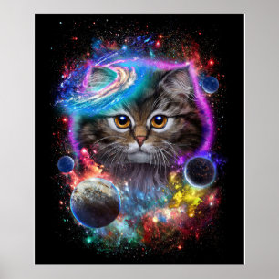 Affiche Cat Lovers Cat In Galaxy Space Cosmos