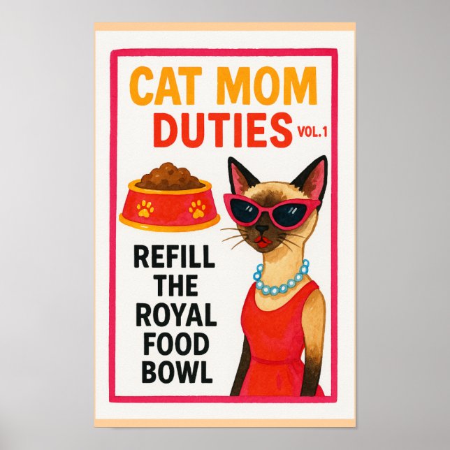 Affiche Cat Mom to do list funny Home Deco  (Devant)
