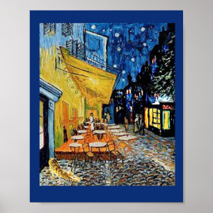 Affiche Cat, Night Cafe Parody, Van Gogh