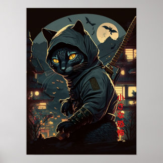 Affiche Cat Ninja - Petite Terreur