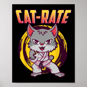 Affiche Cat-rate Karate Chat Pour Hommes Femmes Filles Enf