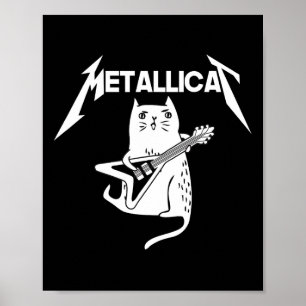 Affiche Cat Rock Band Guitare Amusants Noël Cadeau de Noël