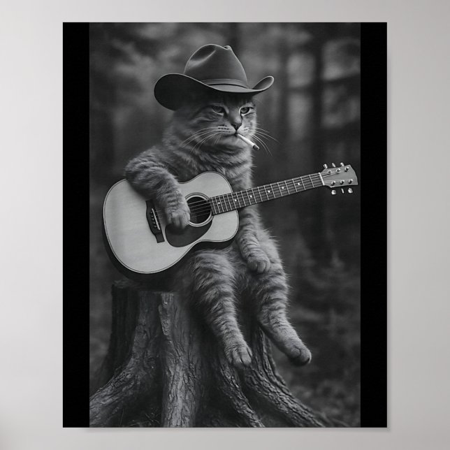 Affiche Cat Smoking Cigarette Racoon Ossum Funny Meme Cowb (Devant)