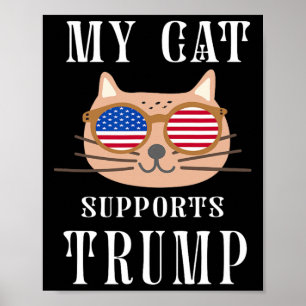 Affiche Cat soutient Trump 2024 Reprendre l'élection améri