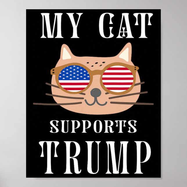 Affiche Cat soutient Trump 2024 Reprendre l'élection améri (Devant)