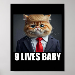 Affiche Cat Trump 9 Vit Bébé Drôle Amoureux des chats Cade