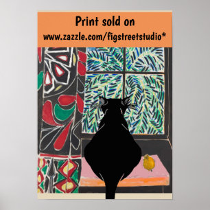 Affiche Cat Under Window, après l'affiche de Matisse